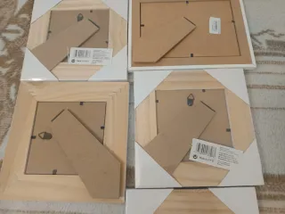 Lote 4 Marcos de Fotos Blancos y uno marrón oscuro