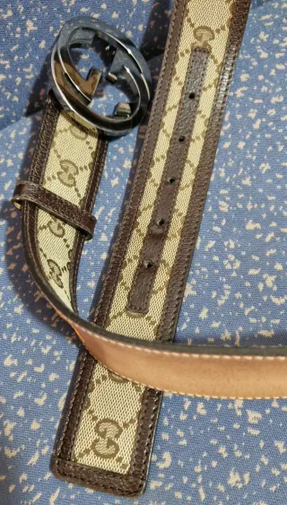 Cinturon Gucci GG Canvas Belt Supreme Marrón Lona.