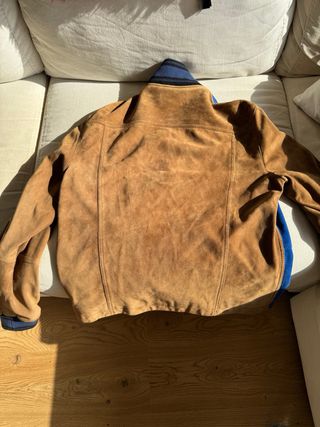 Cazadora Façonnable Piel Ante Azul Talla L / 50