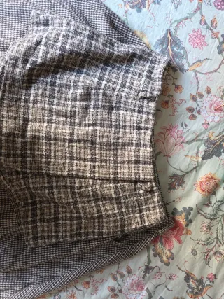 Falda pantalón y mini falda cuadros