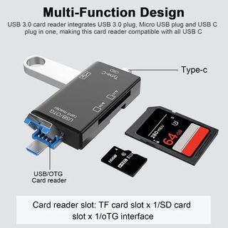 Lector USB C,Micro USB,USB,Tarjetas SD,Micro SD...