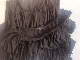 Vestido negro un hombro viscosa