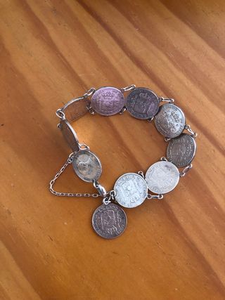 Pulsera Antigua Monedas Plata