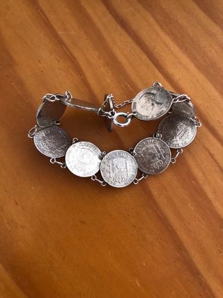 Pulsera Antigua Monedas Plata