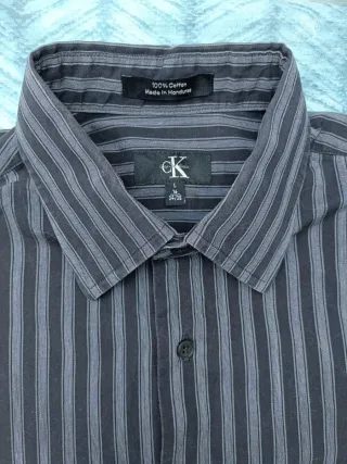 Calvin Klein Camisa Manga Larga Negra y Gr