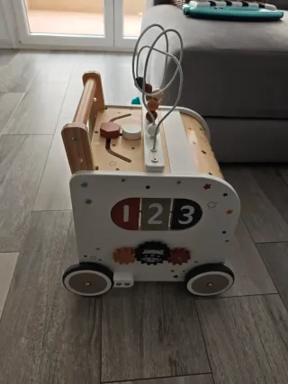 Carrito Andador y Cubo Actividades Madera