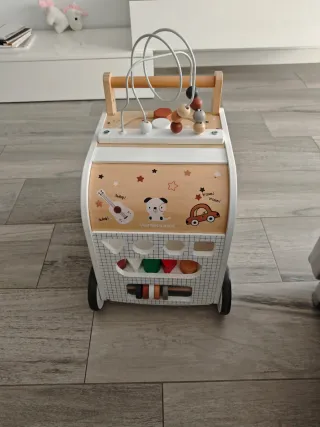 Carrito Andador y Cubo Actividades Madera