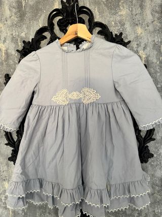Vestido niña azul con encaje