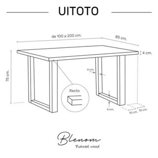 Tavolo da pranzo in legno massello rettangolare