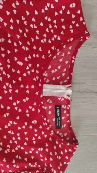 Vestido largo SHEIN rojo estampado