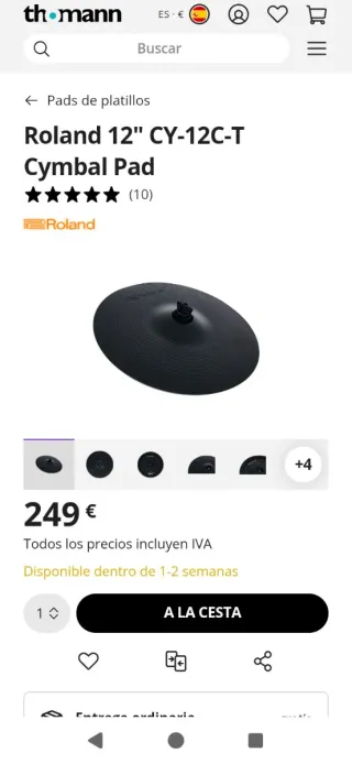 Roland CY-12C Plato Crash NUEVO en Caja