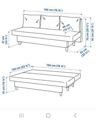 Divano letto Ikea Àlvdalen grigio