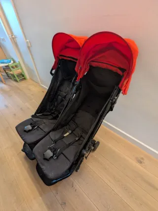 Cochecito Gemelar Baby Monster Rojo