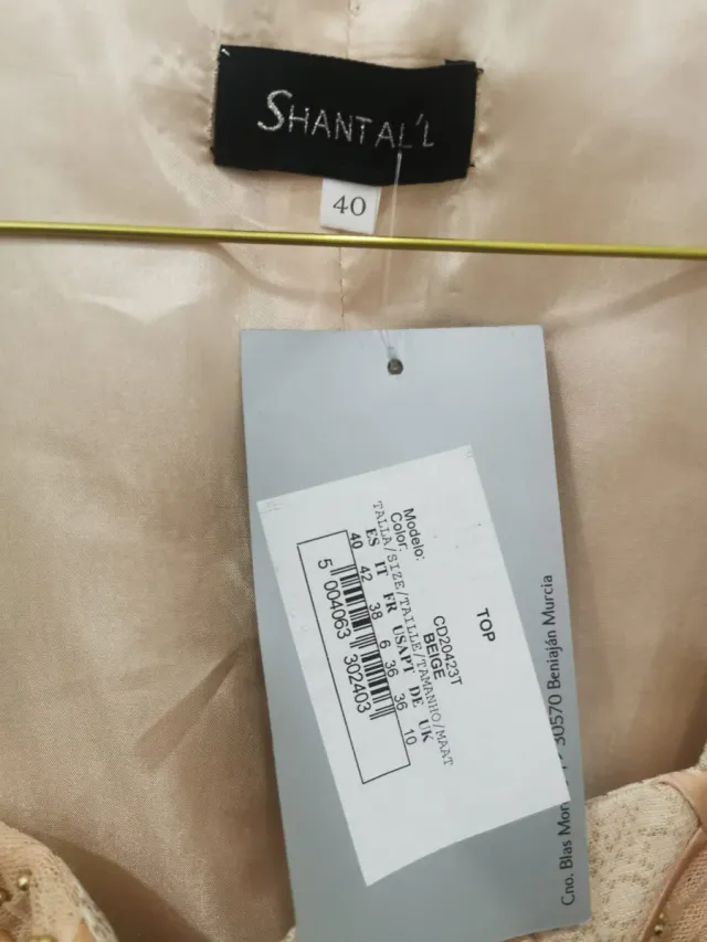 Conjunto Alta Costura Talla 40 Beige/Oro