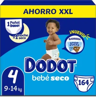 Pañales Dodot Talla 4 (9-14 kg) - 164 uds