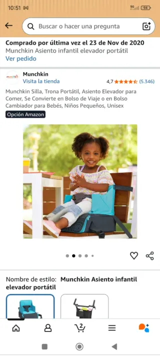 Alzador silla infantil Munchkin