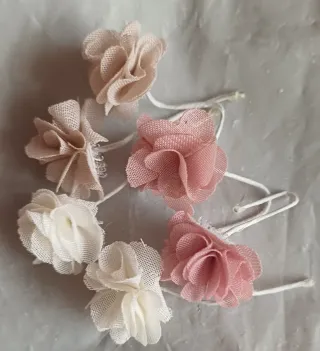 Flores para el pelo comunión (beige, marrón, rosa)