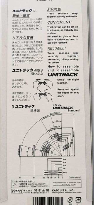 KATO Kit N circuito vie per modello di treno elettrico