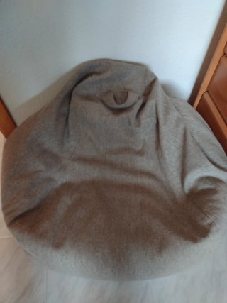Puff ECO relleno, beige, tela
