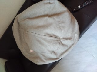 Puff ECO relleno, beige, tela