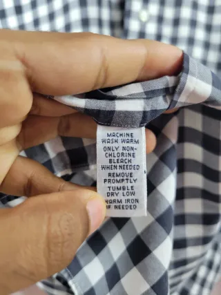 Camisa Ralph Lauren Cuadros Talla M Blanco y Negro