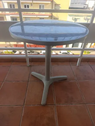 Mesa velador redonda acero y aluminio