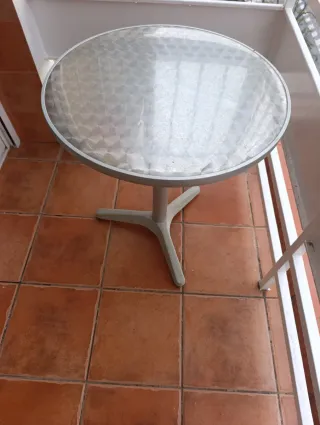 Mesa velador redonda acero y aluminio