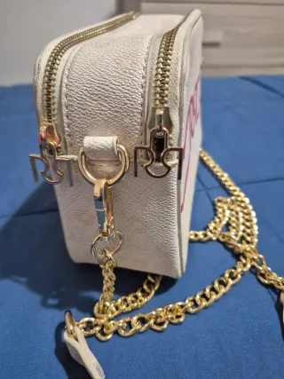 Borsa a tracolla RR bianca e rossa