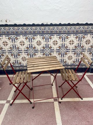 Conjunto Mesa y 2 Sillas Jardín