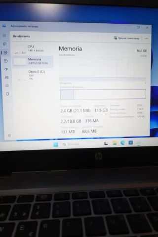 Ordenador Portátil HP I7-7600U 16Gb 256Gb SSD
