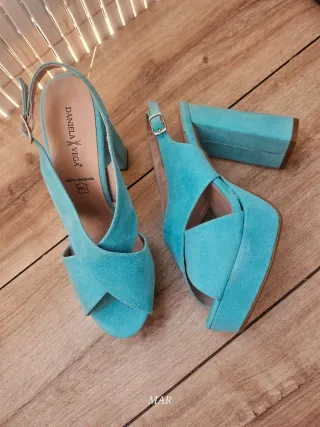 Sandalias plataforma Daniela Vera azul