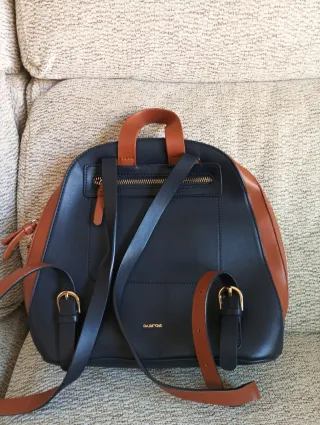 Mochila mujer azul y marrón