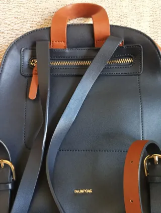 Mochila mujer azul y marrón