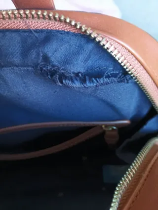 Mochila mujer azul y marrón