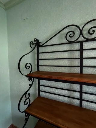 Estantería Hierro Forjado y Madera Rústica