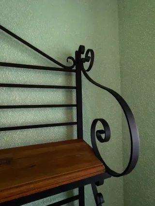 Estantería Hierro Forjado y Madera Rústica