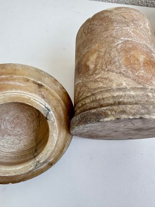 2 Botes Alabastro Farmacia Antiguos