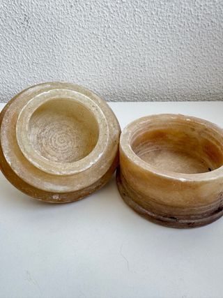 2 Botes Alabastro Farmacia Antiguos