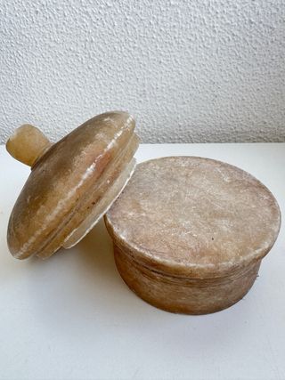 2 Botes Alabastro Farmacia Antiguos