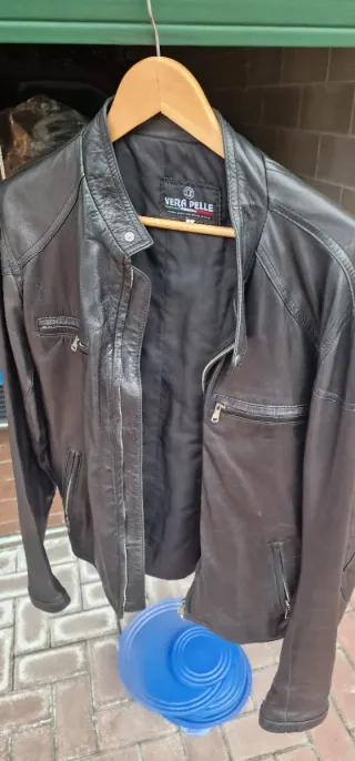 Giubbotto Uomo Vera Pelle Nero Tg L