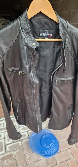 Giubbotto Uomo Vera Pelle Nero Tg L