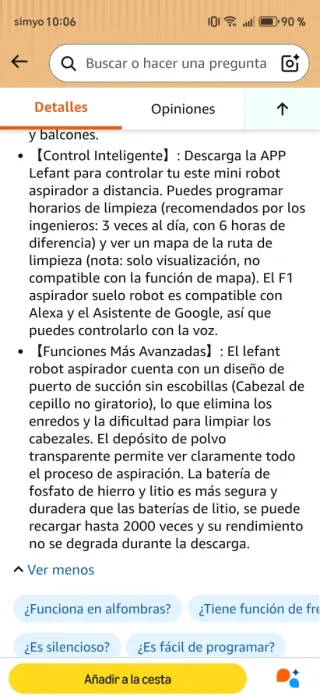 Robot Aspirador Lefant F1