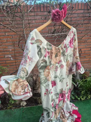 Vestido Flamenca Multicolor Volantes