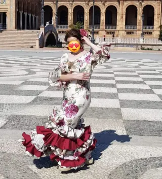 Vestido Flamenca Multicolor Volantes
