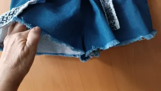 Falda pantalón vaquera con cinturón