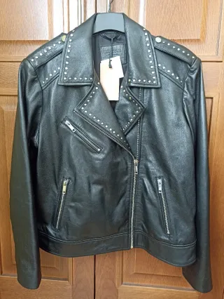 Cazadora Piel Mujer Tintoreto Tachuelas