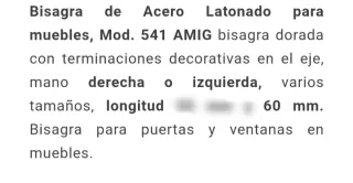 4 Bisagras de latón.