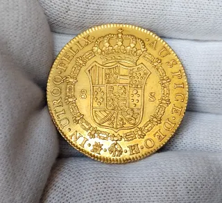 Moneda Oro 8 Escudos Carlos III 1774 Madrid