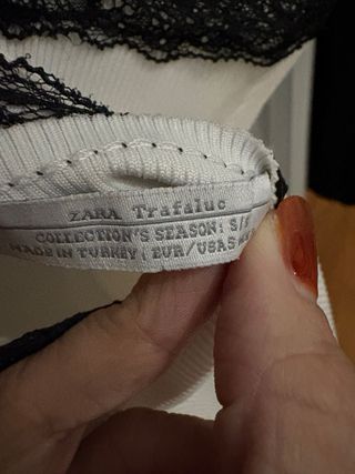 Body Zara encaje negro y blanco