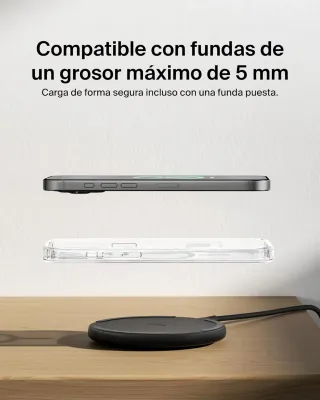 Belkin Cargador Inalámbrico de 15 W, Estación de Carga para iPhone 17, iPhone 16/15 Series